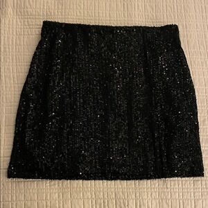 Black Sequin Skirt